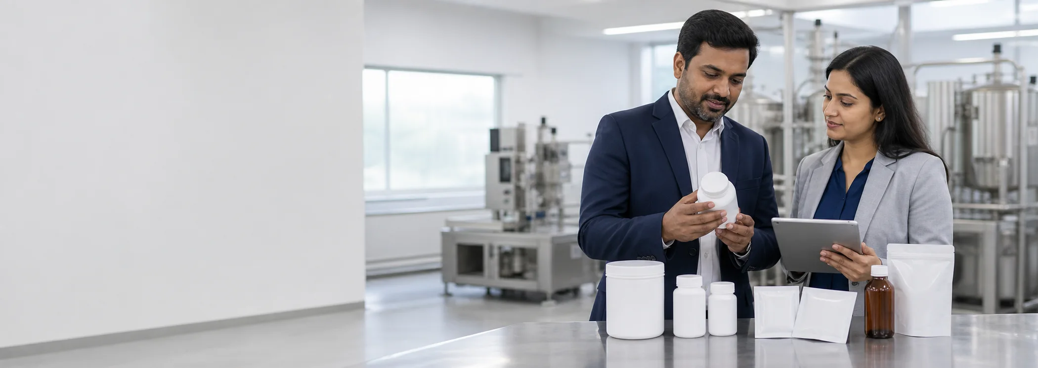 Representative manufacturing partnership discussing a nutraceutical product