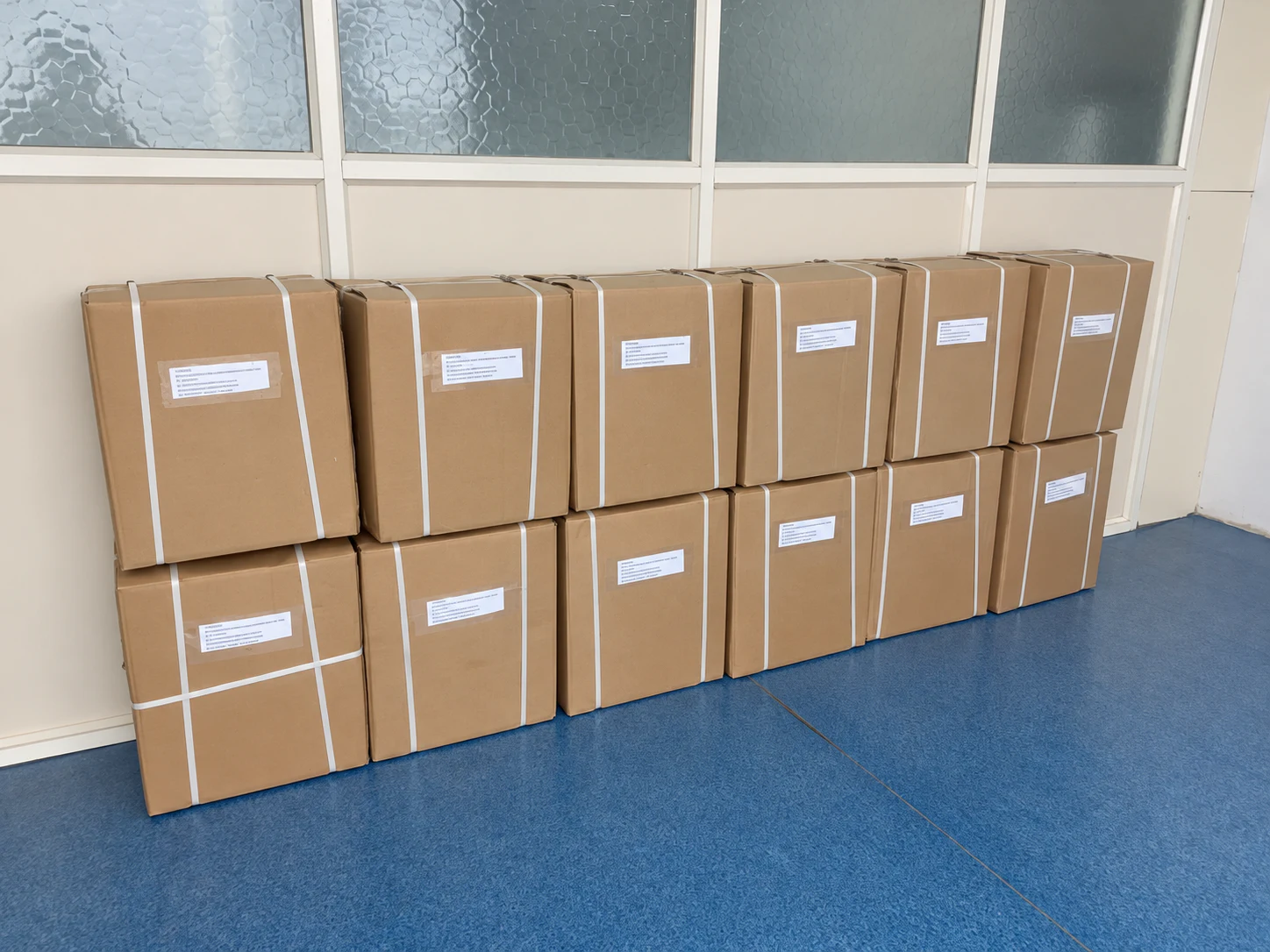 Labelled cartons arranged in the Healthy Health dispatch area